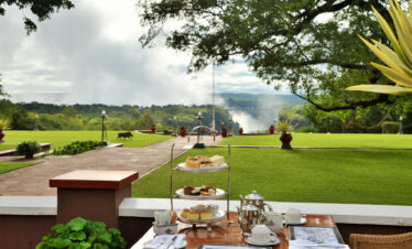 The Victoria Falls Hotel terrace restaurant