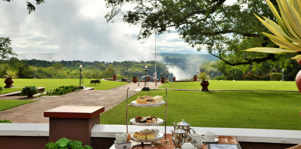 The Victoria Falls Hotel terrace restaurant