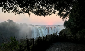 victoria falls at sunrise