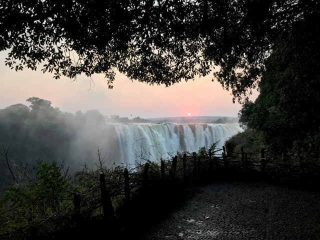 victoria falls at sunrise